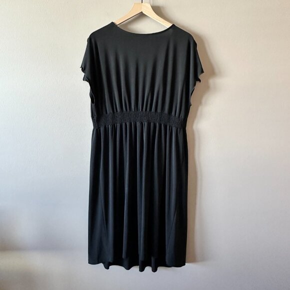 Women's Plus Maternity 1X Motherhood Black Dress Short Sleeve - Picture 3 of 7